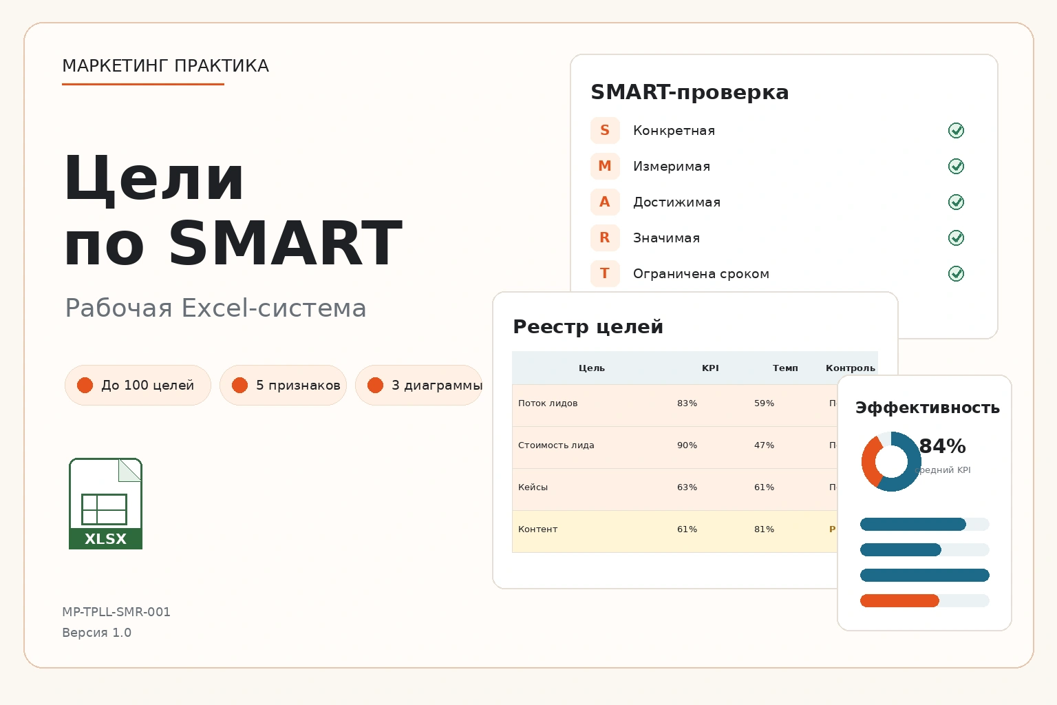 Обложка Excel-системы «Цели по SMART»