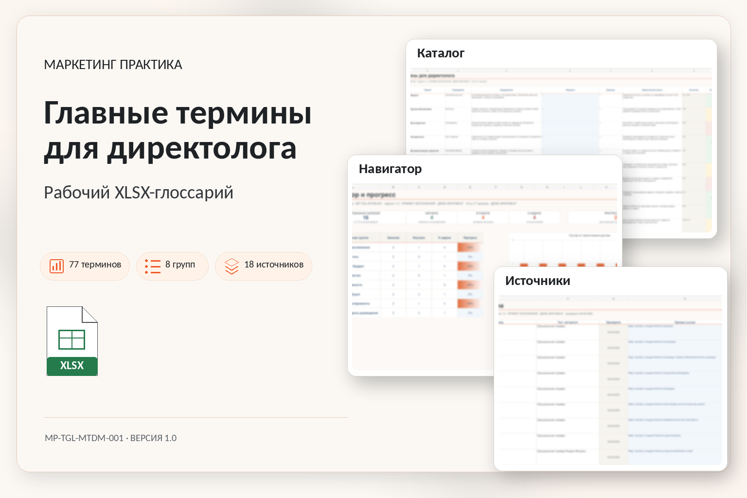 Обложка Excel-системы «Главные термины для директолога»